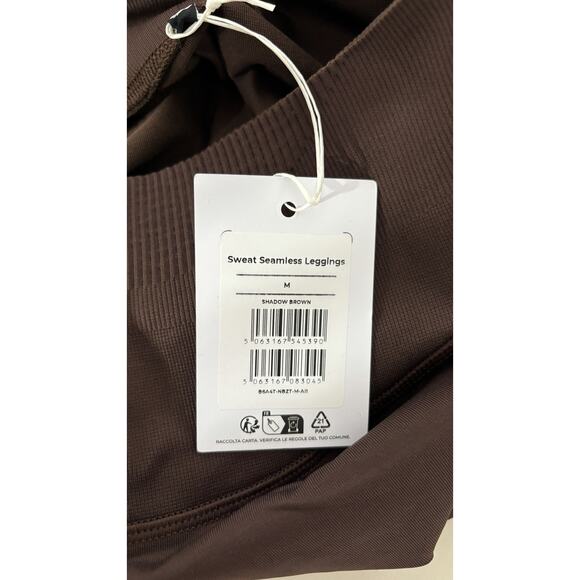GymShark High Rise Sweat Seamless Leggings Womens Medium New B6A4T Brown - Picture 7 of 11